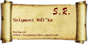 Solymosi Réka névjegykártya